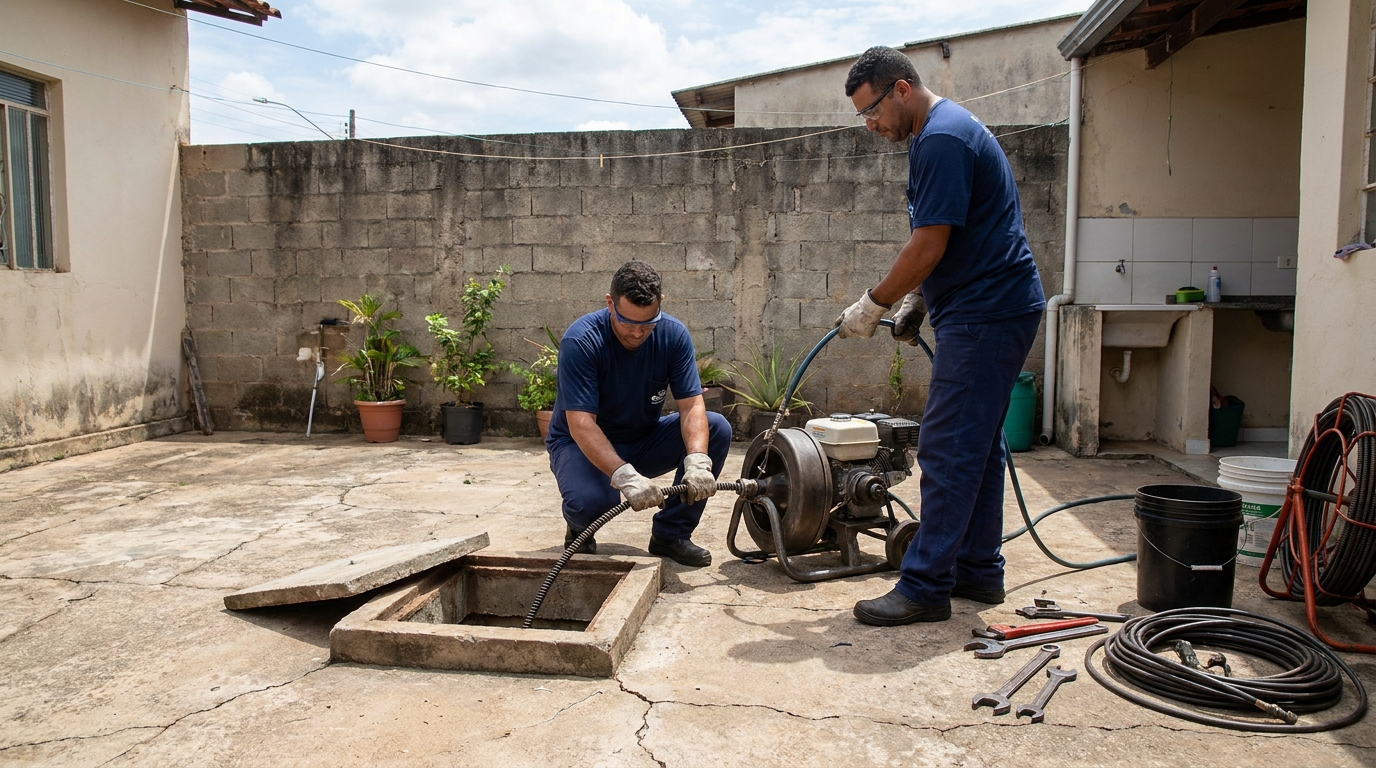 Desentupimento de esgoto residencial em Natal‑RN